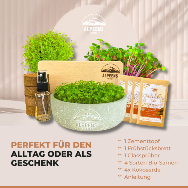 🌿 Alpeens® Designer-Anzuchtset für Microgreens "Fels-Optik" – Bild 2